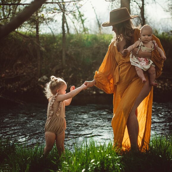 Jen's Pirate Booty Gossamer Maxi Dress Gold - Picture 1 of 3